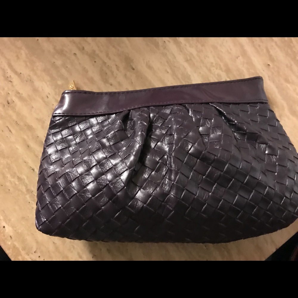 Tarte Purple Leather cosmetic bag utility bag new